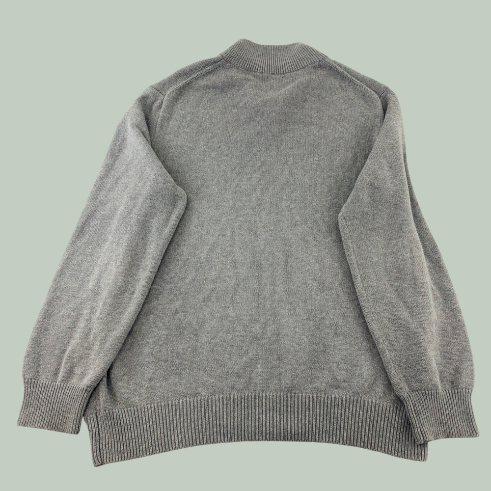 J.Crew Mens Grey Cotton Cashmere Quarter Zip Pullover Sweater Size Large - Picture 4 of 9